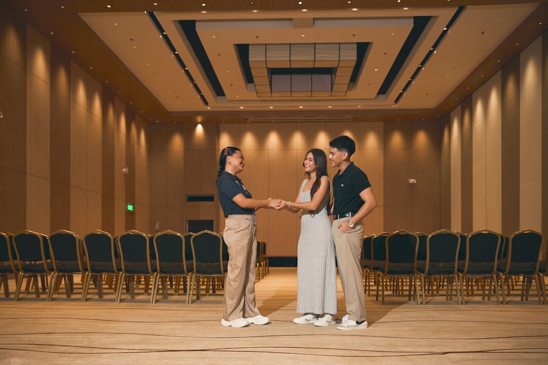 Modern event venue with professional lighting setup